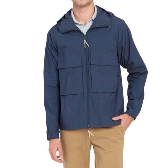 NATIVE NORTH Mens Hooded Paper Jacket Size Large NWT Navy 0180 - Picture 1 of 6
